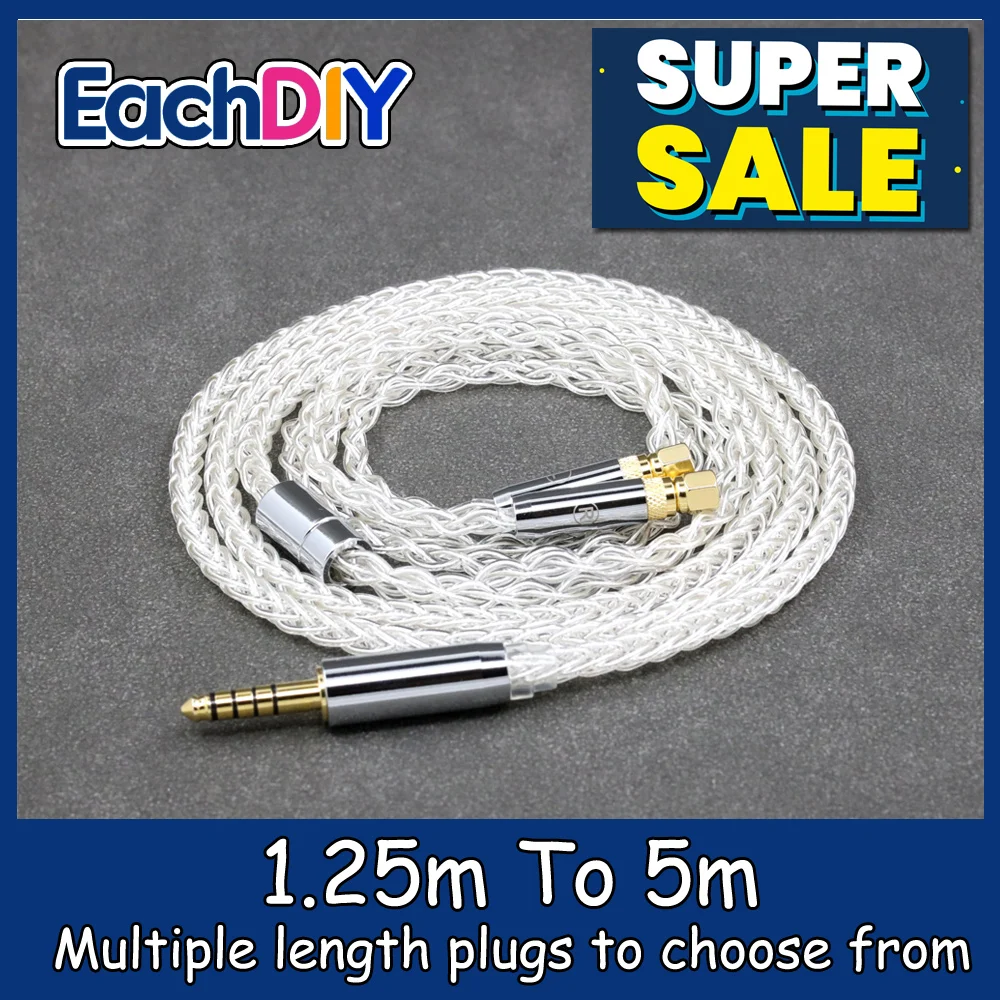 

8 Core 99% 7n Pure Silver Palladium Earphone Cable For HiFiMan HE400 HE5 HE6 HE300 HE4 HE500 HE6 Headphone LN008384