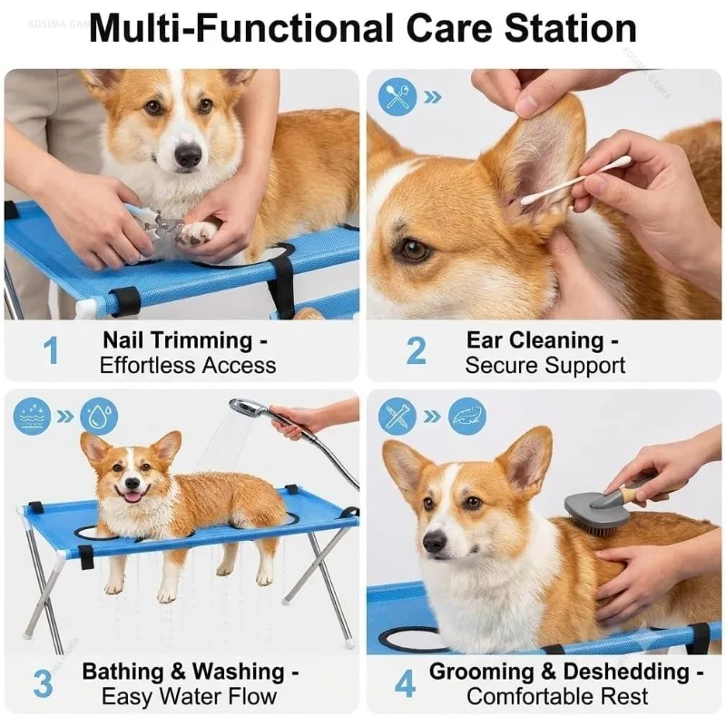 Pet Grooming Hammock Foldable Breathable Mesh Nail Trimming Anti-Bite Bathing Washing Drying for Small Dogs Cats Helper Supplies