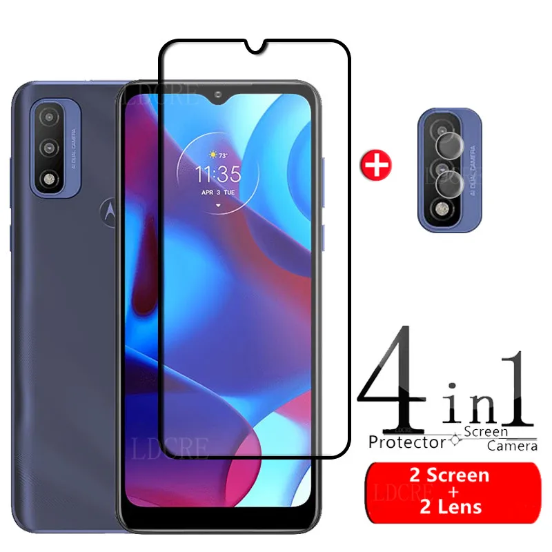 4-in-1 per Motorola Moto G Pure Glass per Moto G Pure vetro temperato Full Gover 9H pellicola salvaschermo per Moto G Pure Lens Glass