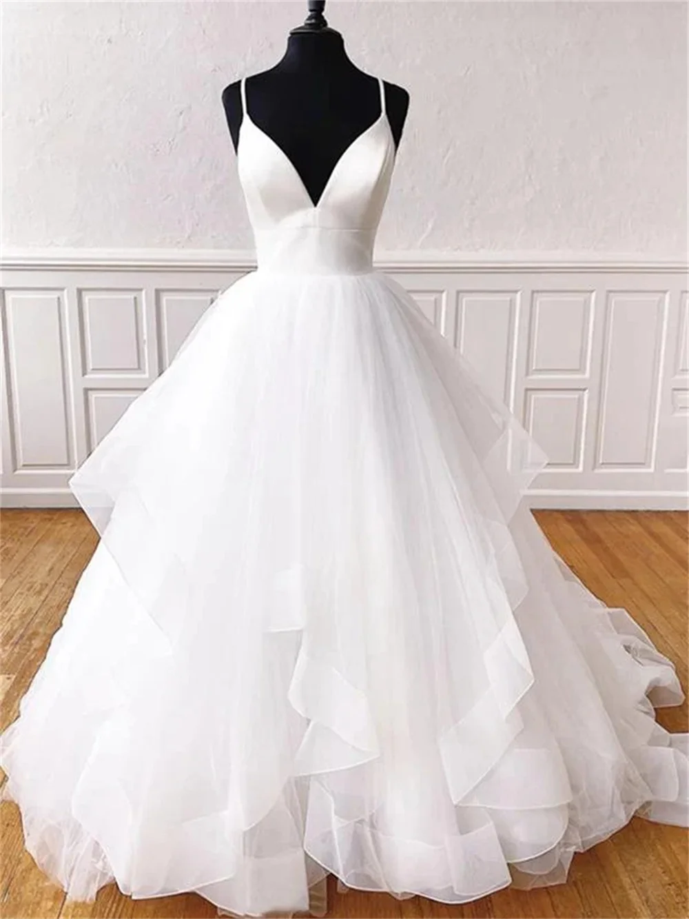 Annie White Wedding Dress Tulle Ruffles Evening Dresses Formal OccasionsProm Dresses Party Dress Robes De Soirée Customized