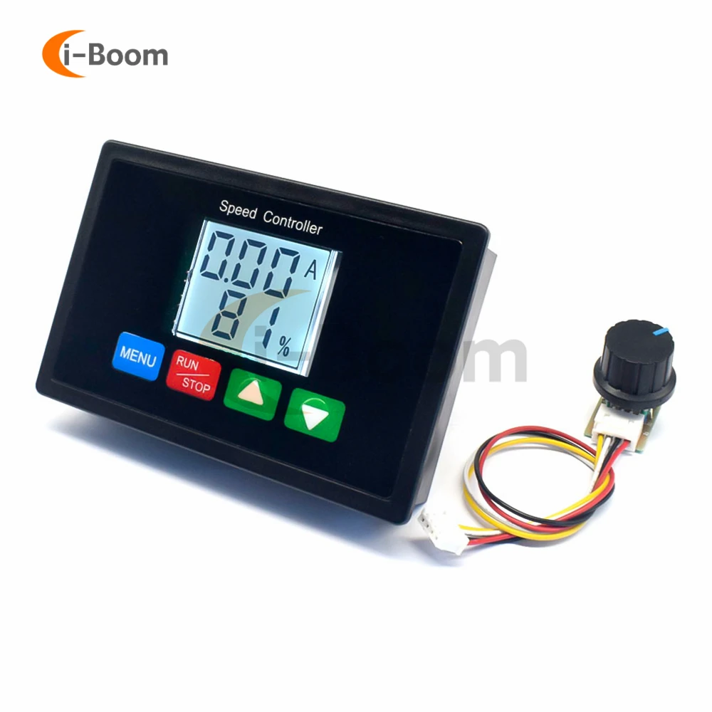 DC 10-55V 20A Motor Encoder Speed Controller Brushed motor governor LCD Backlight Digital Voltmeter Ammeter with Alarm function