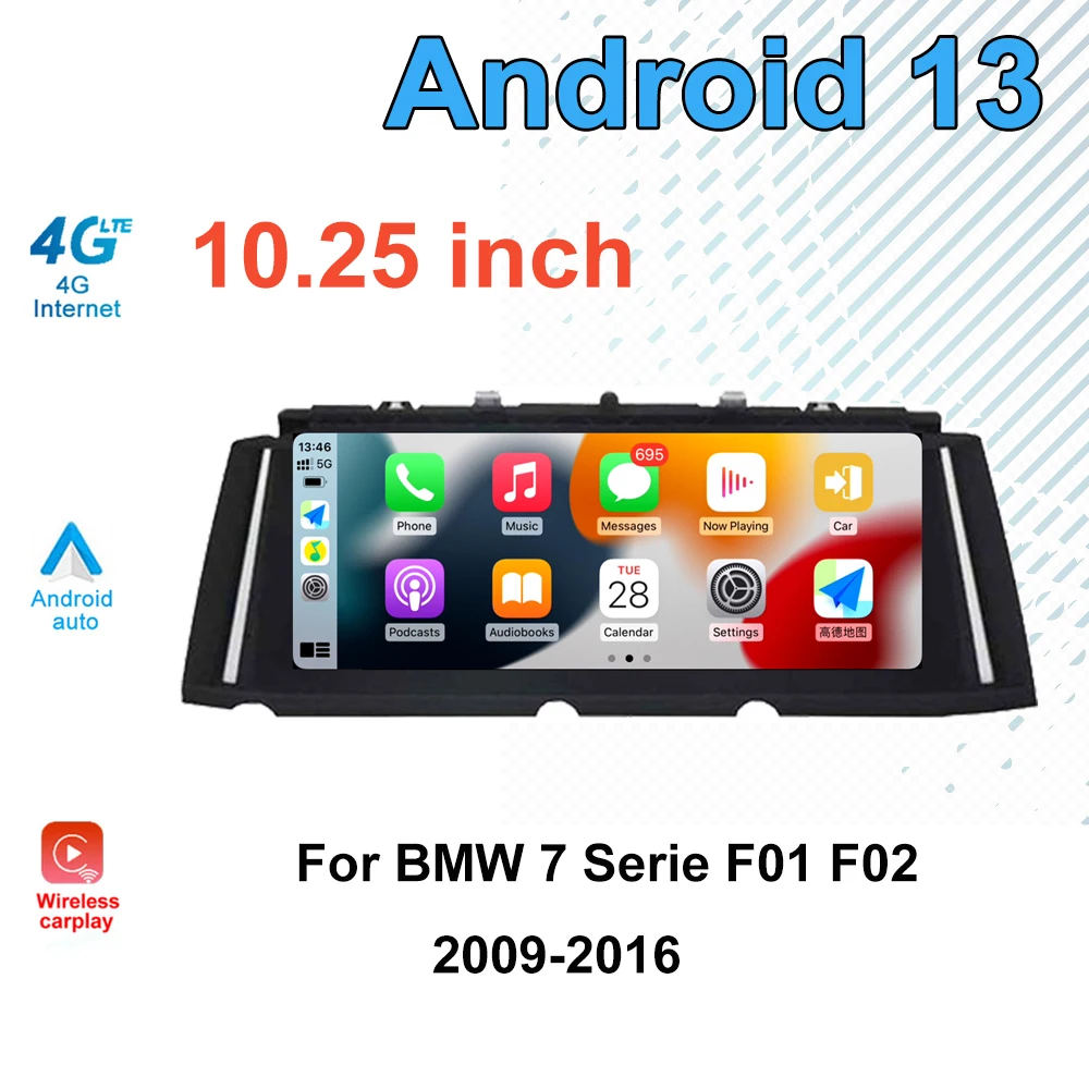 

ID8 10.25 Inch Android 13 for BMW 7 Serie F01 F02 2009-2016 CIC NBT System Headunit Auto Radio Stereo CarPlayer Navigation