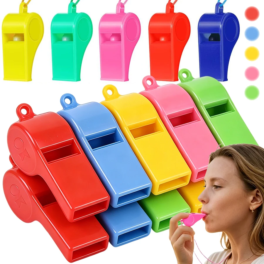 25pcs 5.2cm Mini Whistle Party Atmosphere Creating Sounding Whistles Stadium Fans Cheering Whistle Outdoor Emergency Whistle