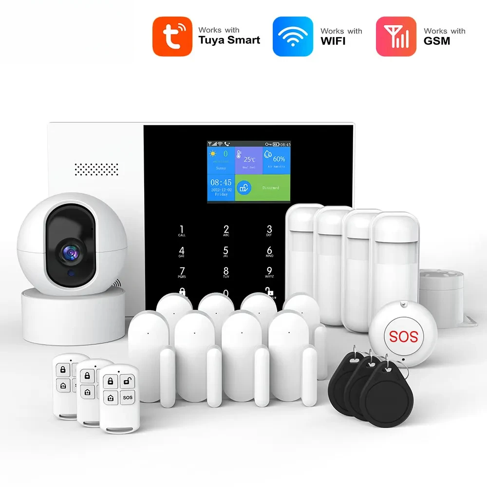 

Residential Tuya Smart Gsm Wifi Alarms System for Home Wireless Security Alarms House Smart Life App Control