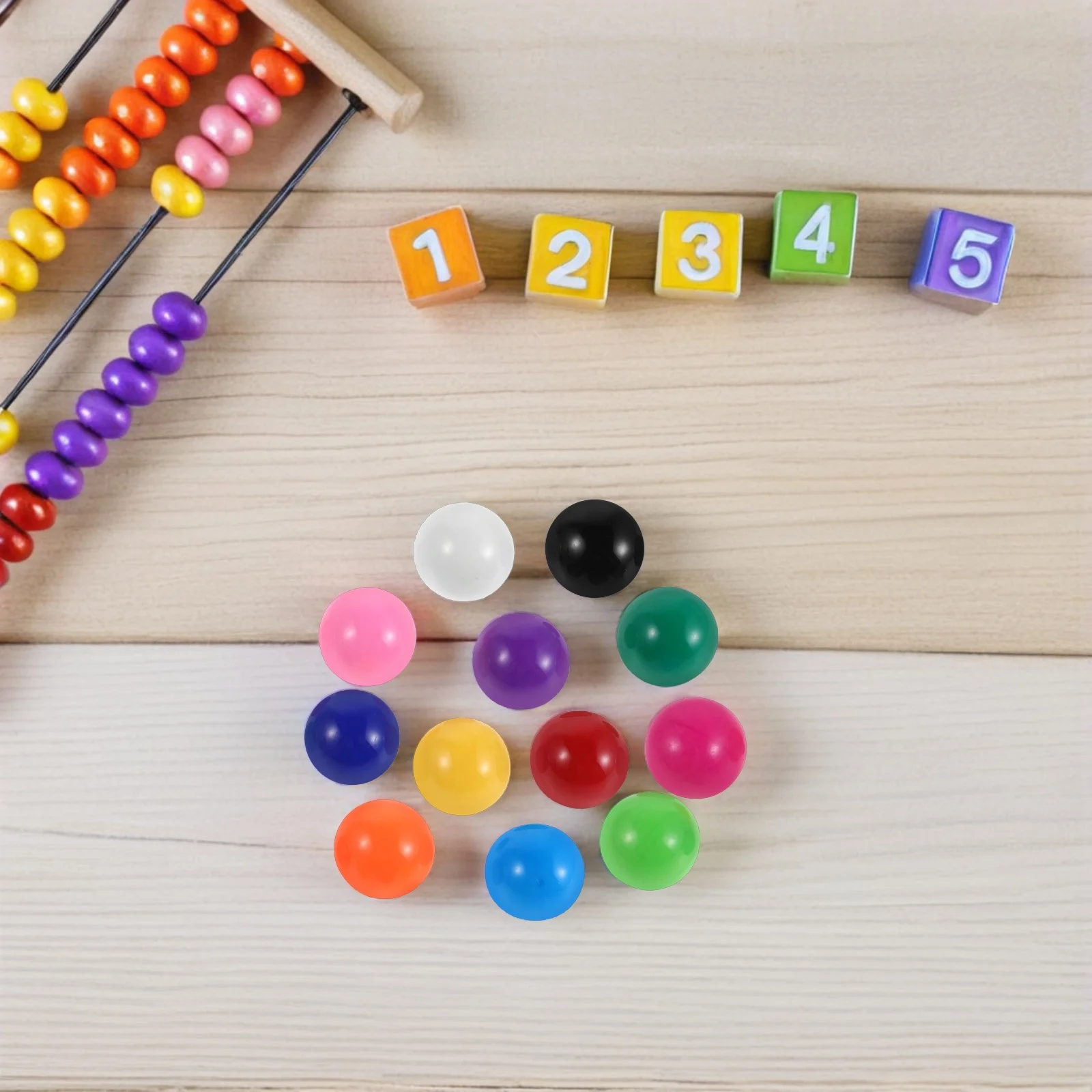 120Pcs Educational Solid Color Balls 15Mm Small Marbles for Math Teaching Learning Game Replacement Pieces