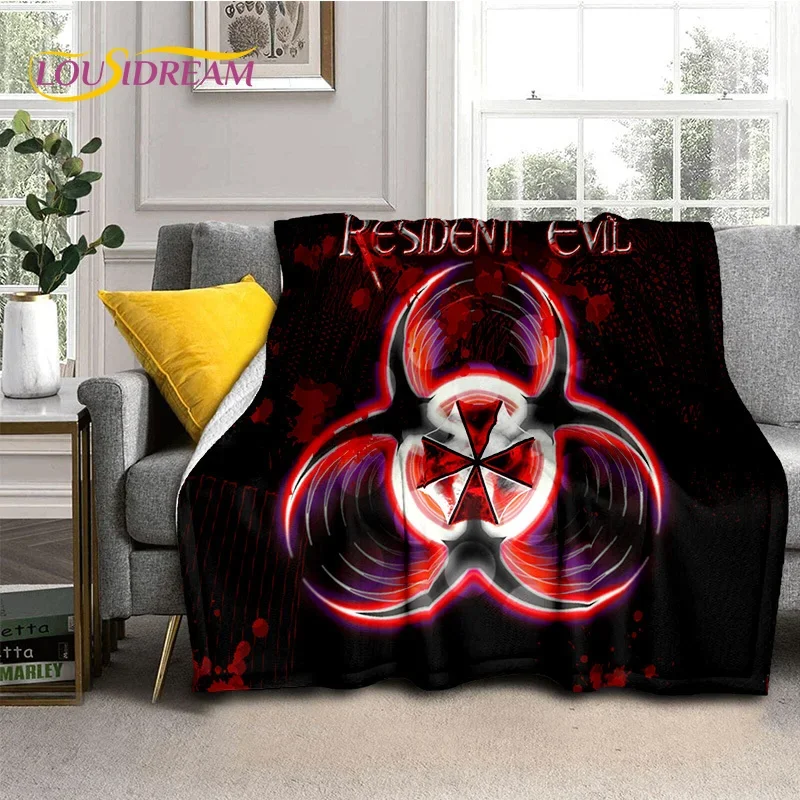 Horror Games R-Resident Evil Soft Flannel Blanket for Beds Bedroom Sofa Picnic,Throw Blanket for Cover Outdoor Leisure Nap Gift