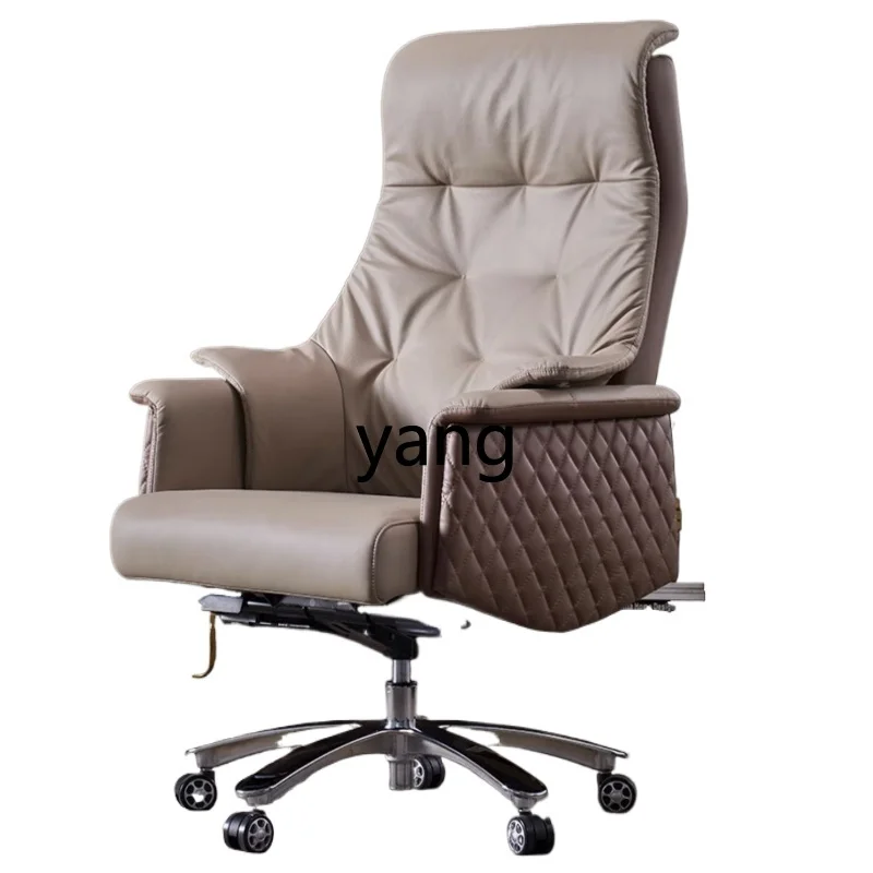 

L'm'm Home Seat Office Computer Swivel Chair Comfortable Long-Sitting Cowhide President Chair