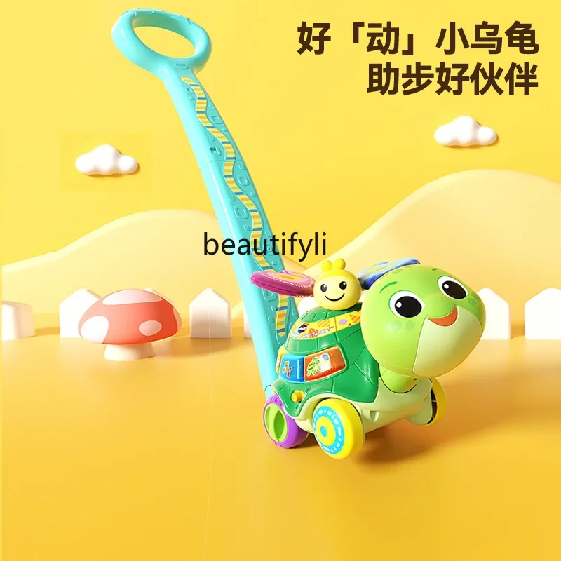 Little turtle push push music children's toddler plane toy baby 1 year old 2 single pole walker stroller baby