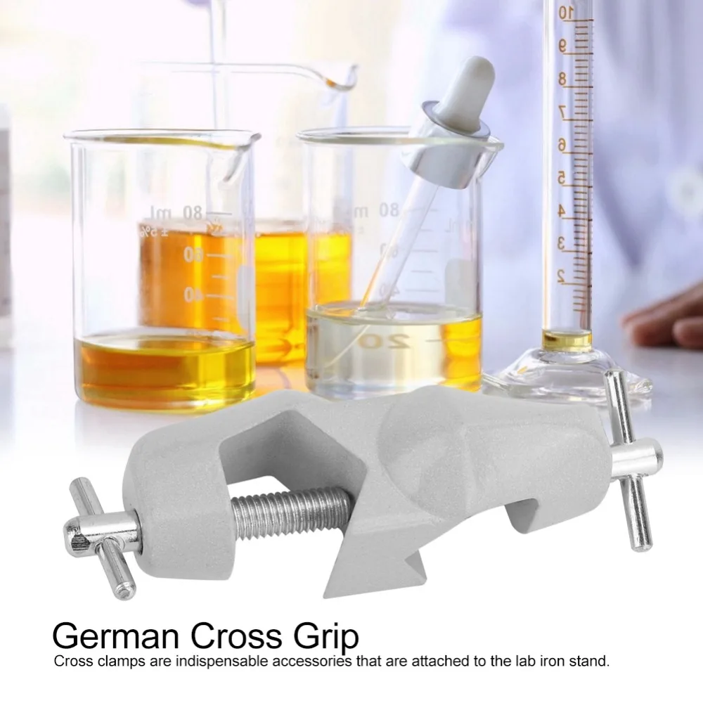 Metal Laboratory Cross Clamp Large Size Cross Shape Large Support Stand Clamp Silver Double Top Metal Cross Holder