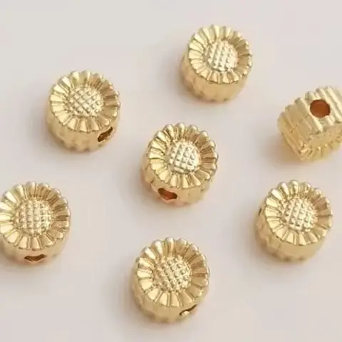 

14K gold colored lollipop small daisy lantern copper beads separated beads manual beading DIY jewelry loose beads accessories