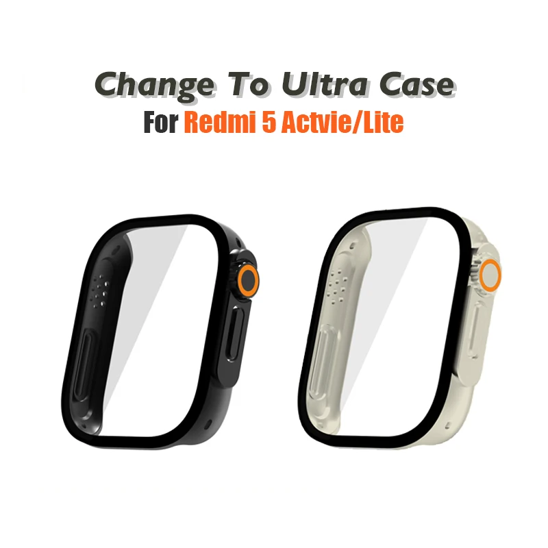 Change To Ultra Case For Redmi Watch 5 Lite/Active Case Tempered Film Glass Screen Protection Anti Drop and Scratch Accessories