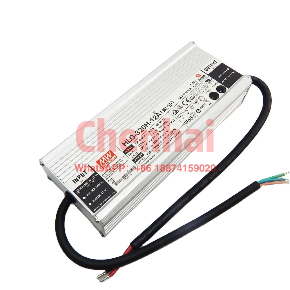 

high-effi meanwell HLG-320H-12A 260W 12v power supply Constant Voltage + Constant Current LED Driver