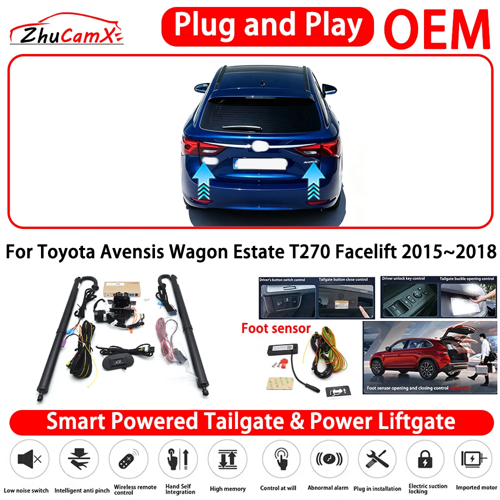 for Toyota Avensis Wagon Estate T270 Facelift 2015~2018 OEM Smart Powered Tailgate Power Liftgate Automatic Rear Trunk Tailgate