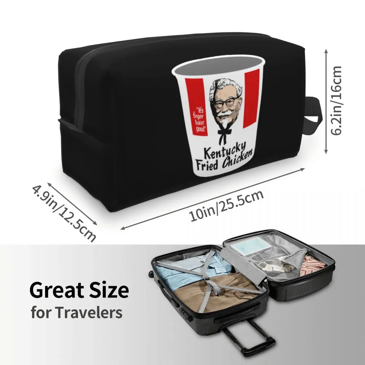Kfc Bucket Makeup Bag Cosmetic Organizer Storage Dopp Kit Toiletry Cosmetic Bag for Women Beauty Travel