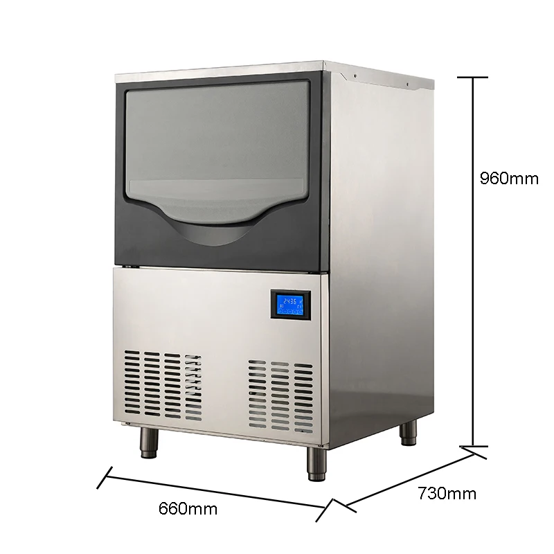 265lbs/24h Vertical Commercial Ice Maker Granular Snowflake Machine for Professional Restaurant Bar Cafe Kitchen Station