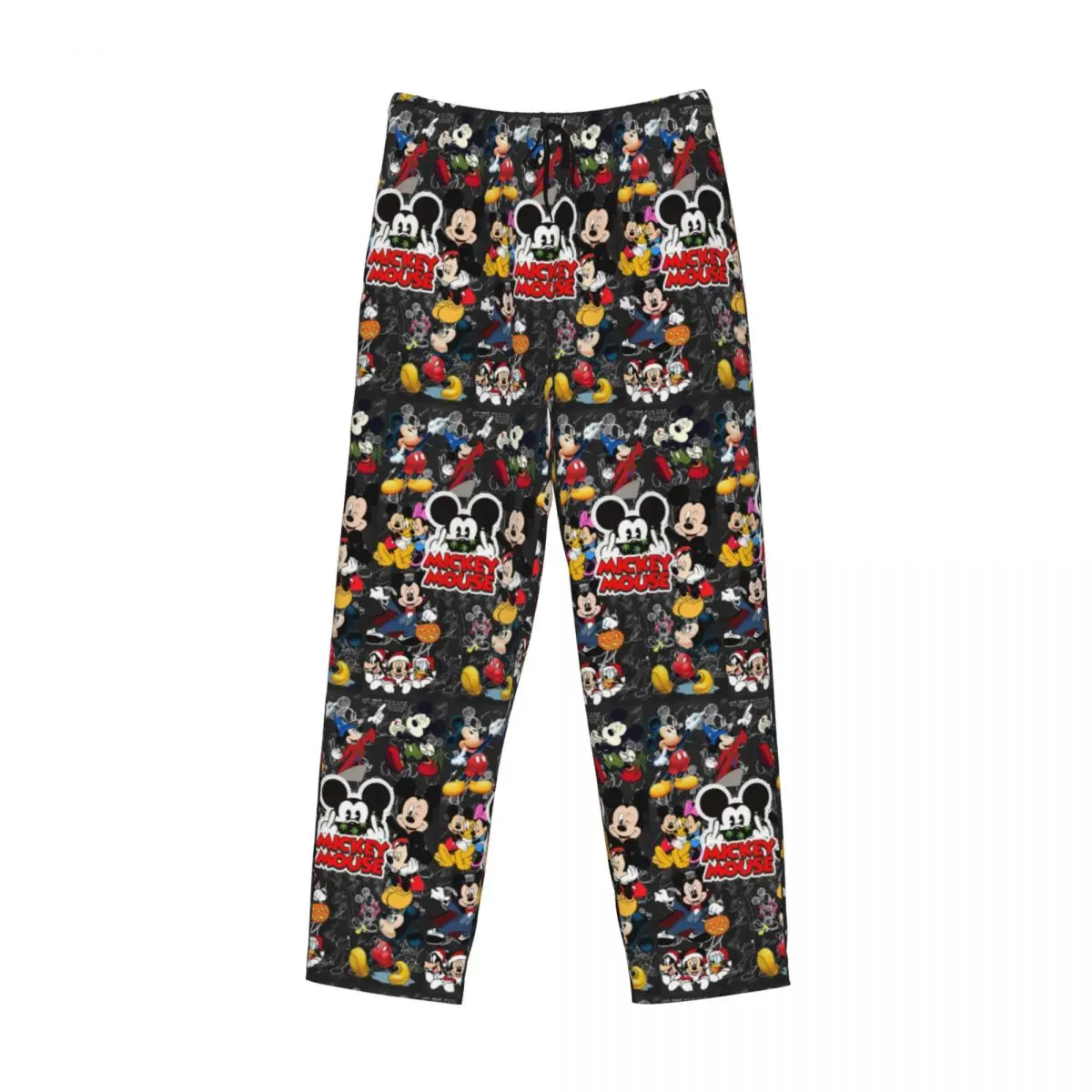 Pantalones de pijama con estampado de Mickey Mouse para hombre personalizados, ropa de dormir bonita con estampado de animación, pantalones con bolsillos