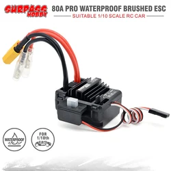 SURPASSHOBBY 80A ESC cepillado para RC 3-Slot 550 Motor para 1/10 1/12 RC Car Wltoys 144001 124019