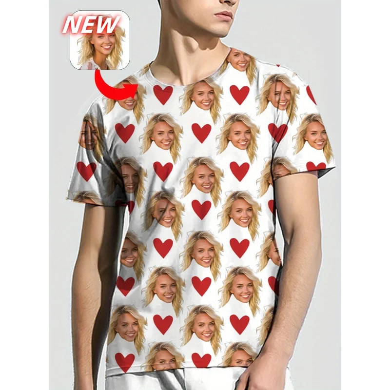 

Love Pet Pattern T Shirts For Men Customized Portrait 3D Printed T-Shirt Summer Casual Fashion O-Neck Tops Short Sleeve Tees