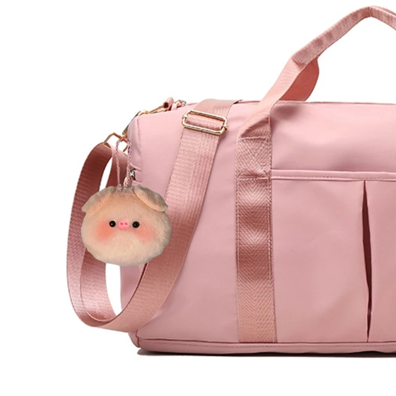 Pink Pig Mặt dây chuyền Móc khóa sang trọng Ví trang trí Trẻ SchoolBag kiểu dáng