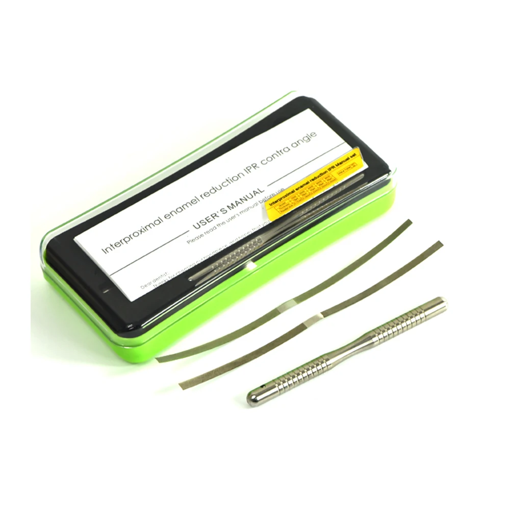 Dental Orthodontic Interproximal Enamel Reduction Manual Strip Slicing Set Double Sided With Tape Measure Handle