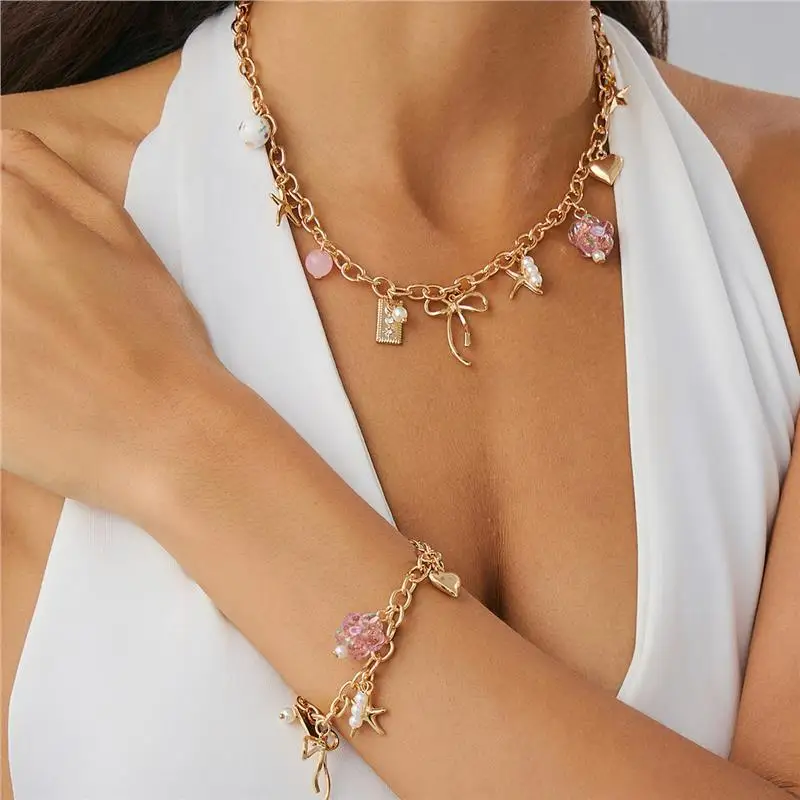 

Креативный цветок Cerc, подвеска в форме сердца с узлом Starfi, ожерелье, милые трансграничные украшения, мужские осенние семь четвертей...