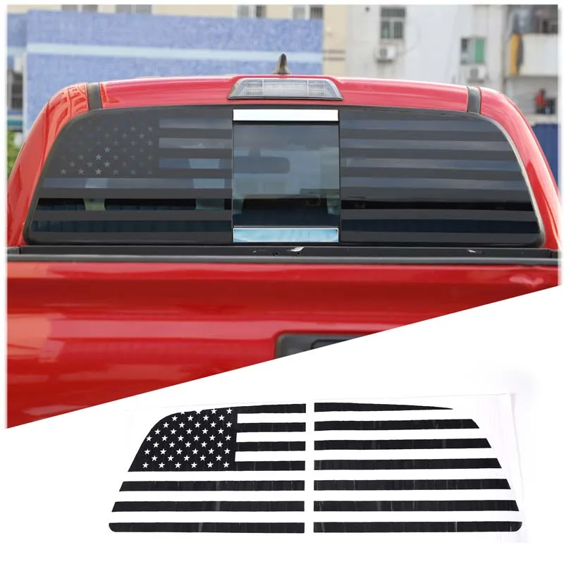 For Toyota Tacoma 2016-2020 Car Rear Glass Side Decorative Stickers National Flag Flower Stickers Car Appearance Flower Film