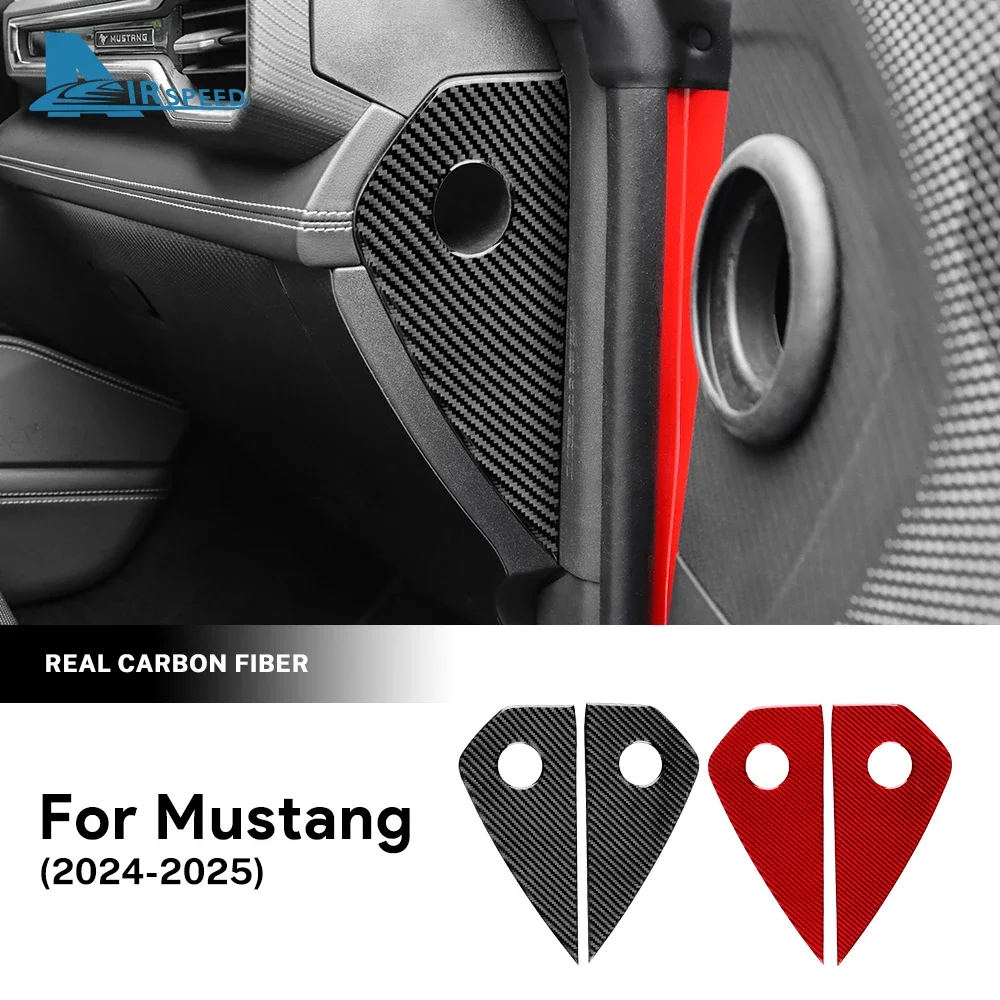 Real Soft Carbon Fiber Sticker For Ford Mustang GT 2024 2025 LHD RHD Car Instrument Side Panel Interior Trim Accessories