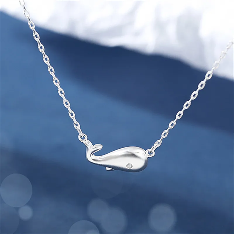 Modischer Kleintier-Anhänger aus 925 Sterling Silber, Exquisiter Persönlichkeits-Wal, Großhandel Halsketten XL175