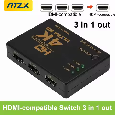 3 In 1 Out HDMI-compatible Switch 4K Switcher Full HD 1080P Video Cable Splitter 1x3 Hub Adapter Converter For TV Box HDTV PC