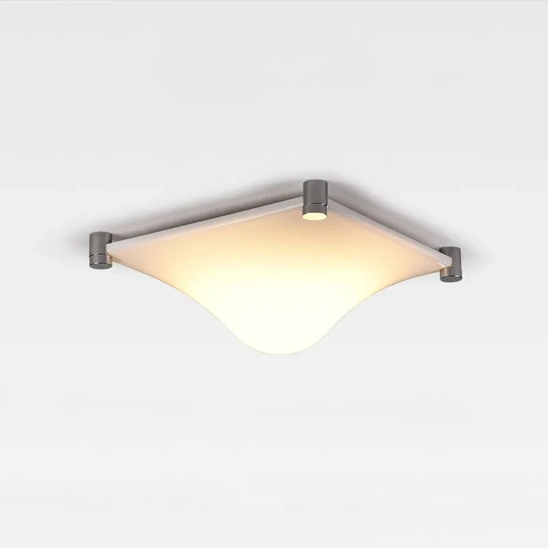 

Modern Minimalist Square Cream White Glass Ceiling Light Living Room Restaurant Bedroom Kitchen LED Hanging Lamp Home Decoration