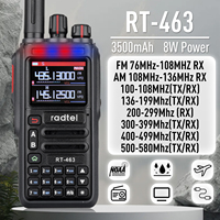 Radtel RT-463 8w Multi Band Ham Radio Amateur 2 Way Radio 199CH Rechargeable Walkie Talkie AM Air Aviation Band 3500mAh Type-c