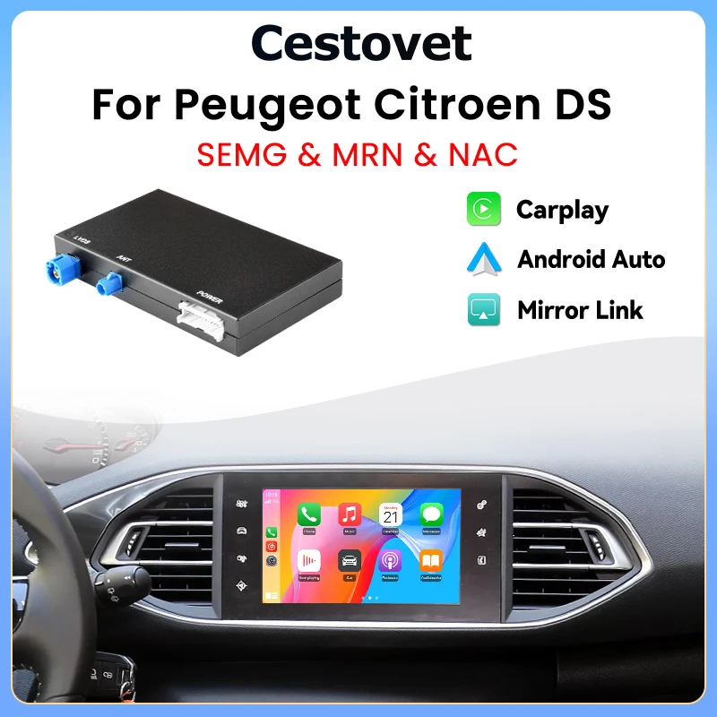 Modulo Junsun Wireless Carplay Android Auto per Peugeot 308 508 208 3008 Citroen C4 C5 DS4 DS3 Picasso SMEG MRN NAC Bluetooth Airplay Mirror Link