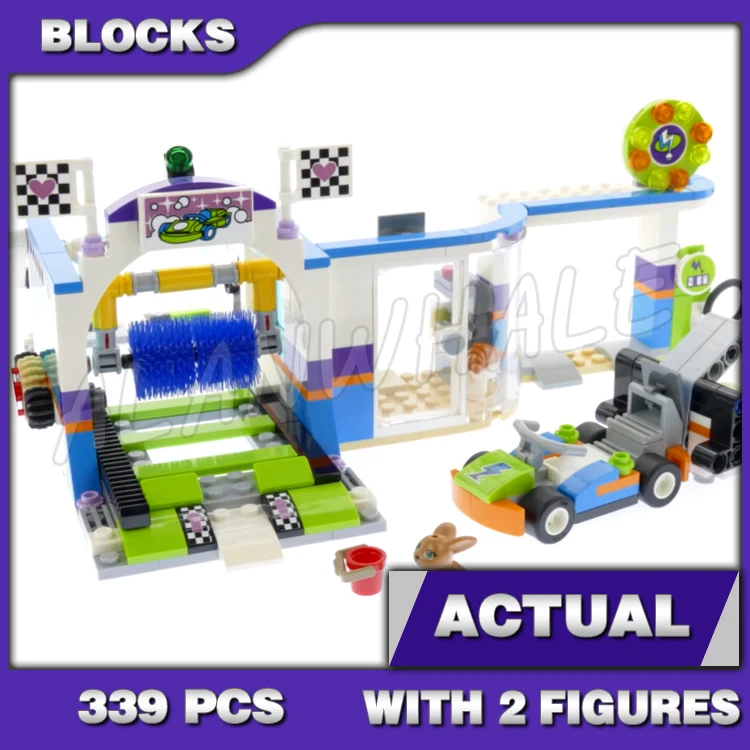 

339pcs Friends Heartlake Spinning Brushes Car Wash Gas Station Go-kart Launcher 11037 Building Blocks Sets Compatible With Model