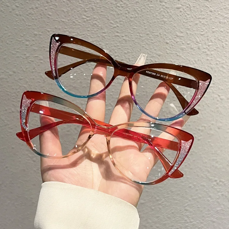 Personality Casual Fashionable INS Style Plain Glasses with Vibrant Dopamine Color Blue Light Blockers for Gamers Eyewear