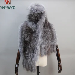 Hot Sale Genuine Fox Fur Shawl For Women Real Natural Fox Fur Female Capes And Wraps For Wedding Bride Winter Warm Outwear Scarf