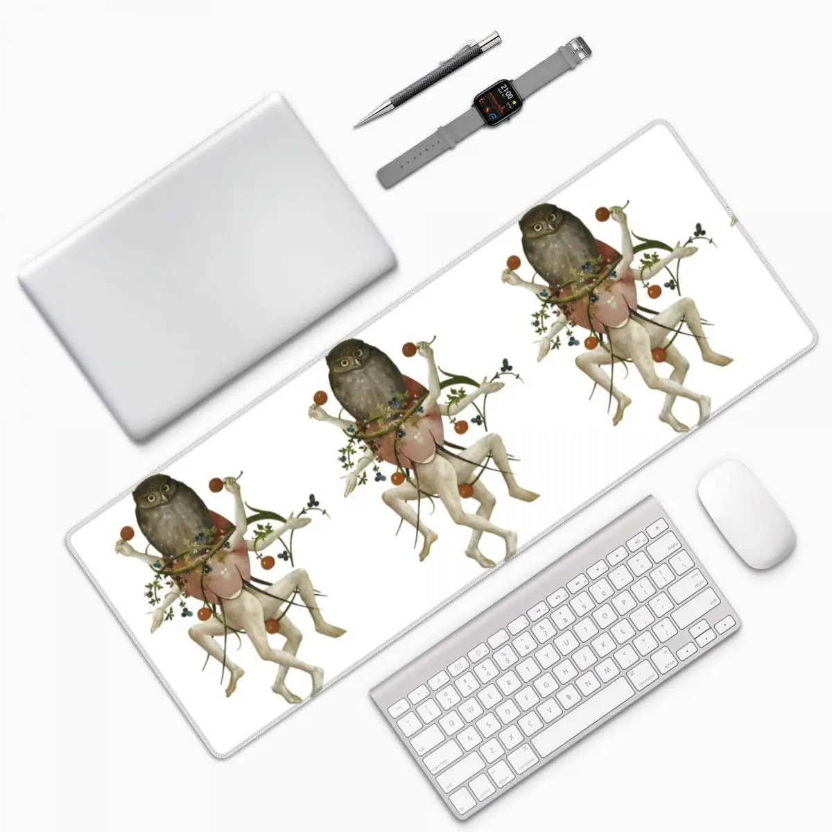 Hieronymus Bosch Dancing Owl Large Mouse Pad Computer Keyboard Mouse Mat Gamer PC Laptop Desk Mat Office Accessories Table Mats