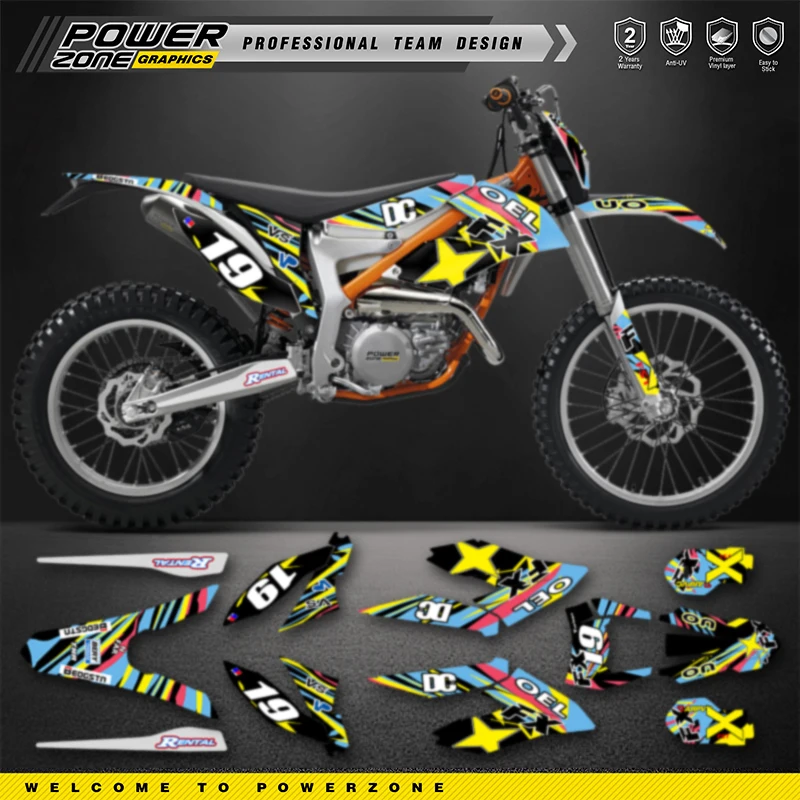 PowerZone Custom Team Graphics Backgrounds Decals For 3M Stickers Kit For KTM 2012-2017 2018 2019 2020 2021 FREERIDE 250 300 21