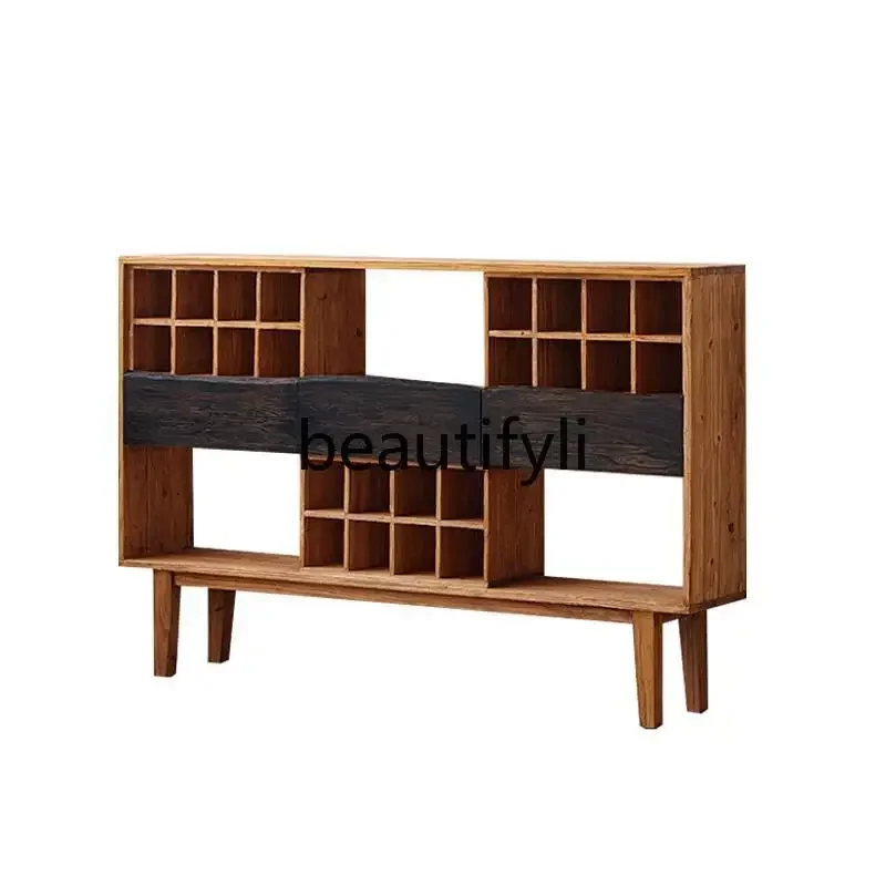 

ss25 Wabi Silent Living Room Home Decoration Partition Entrance Cabinet New Chinese Style Shelf Narrow Side Cabinet Entrance T