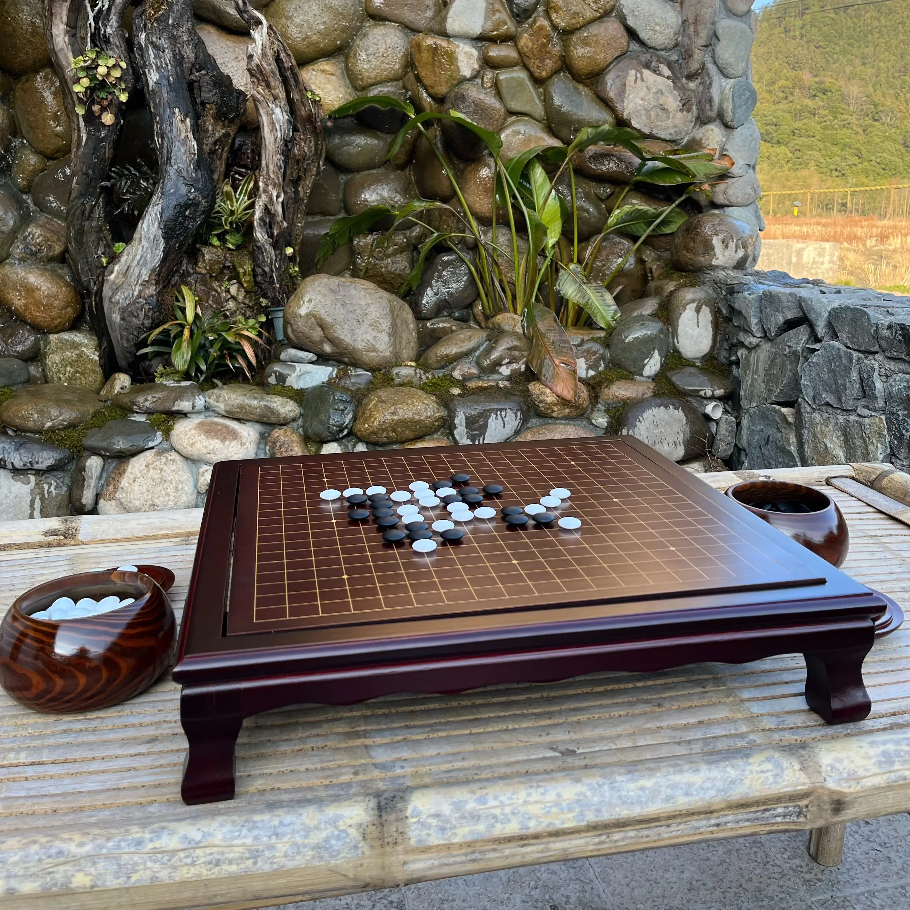 Go set removable chess table dual-purpose chess table Nanzhu 19 line Go board chess board backgammon retro Go