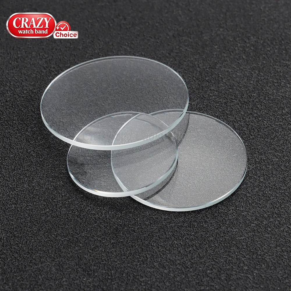 Watch Glass Single Dome Thickness 1.0/1.5/2.0mm Diameter 28mm- 38mm Waterproof Transparent Round Watches Crystal Replace Parts