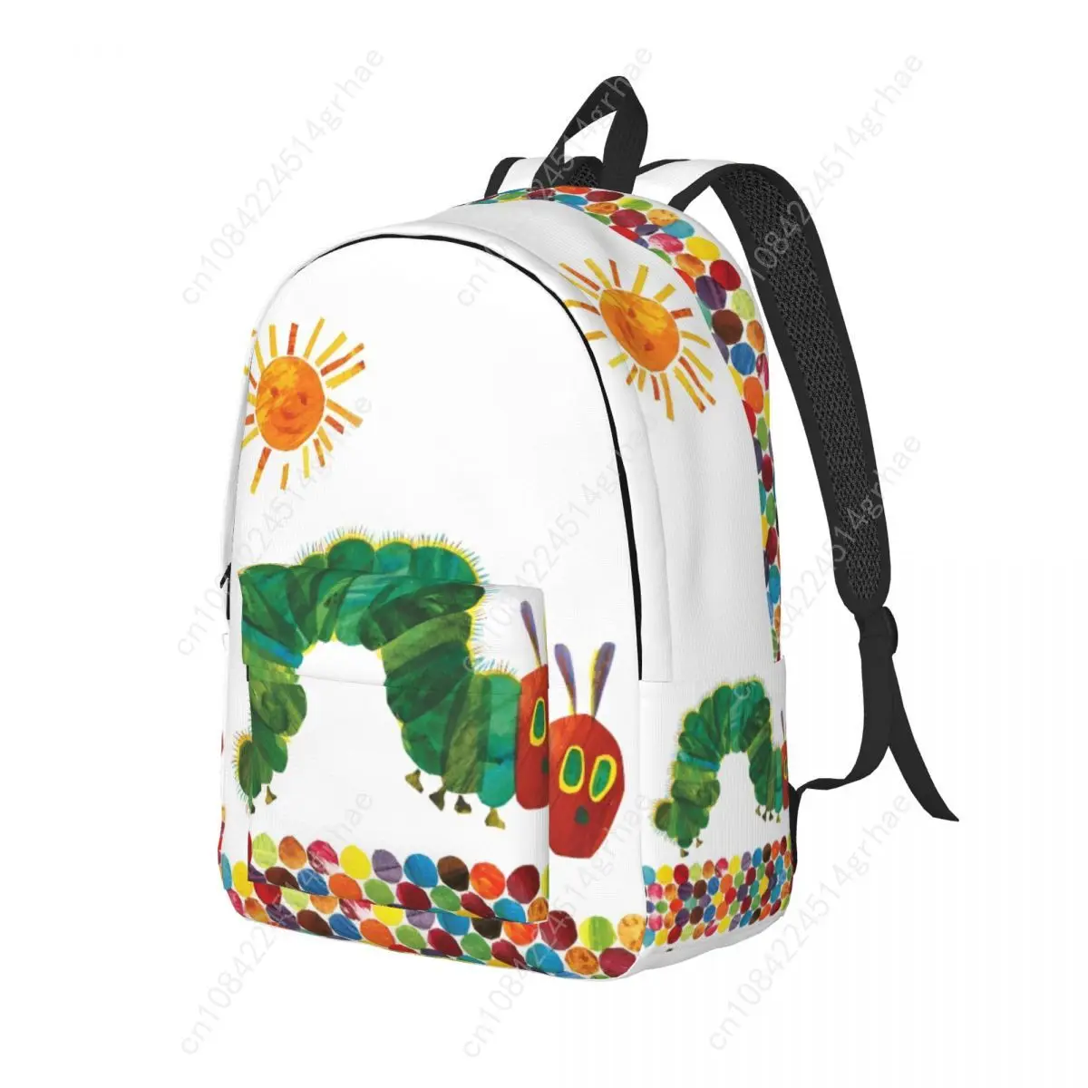 The Very Hungry Caterpillars Sun Fashion Backpack Outdoor Student Work Cartoon Book Daypack for Men Women College Shoulder Bag