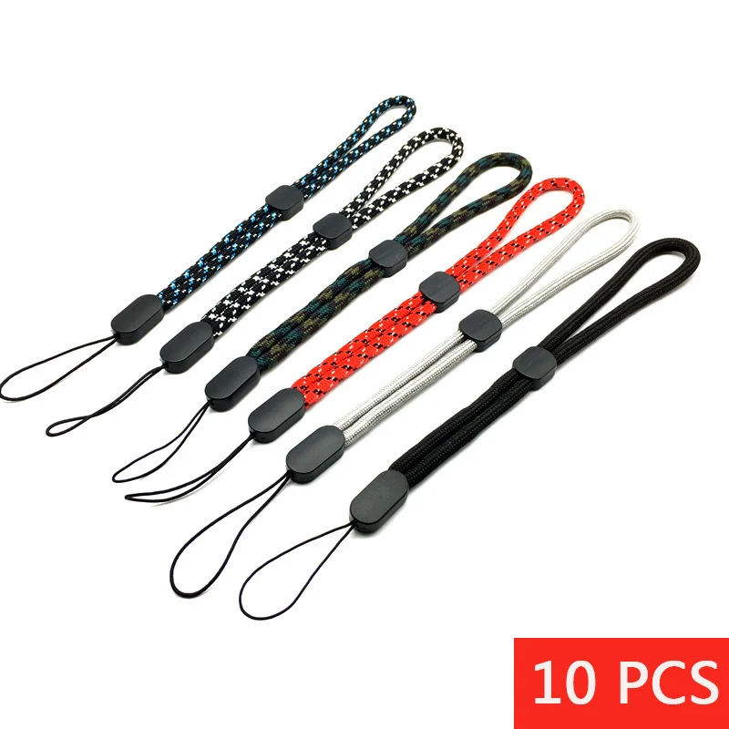 10 pc Woven Thick Lanyard Adjustable Phone LanyardS Keychain for Walkie-talkie Flash Drive Bluetooth Anti-loss Wristband