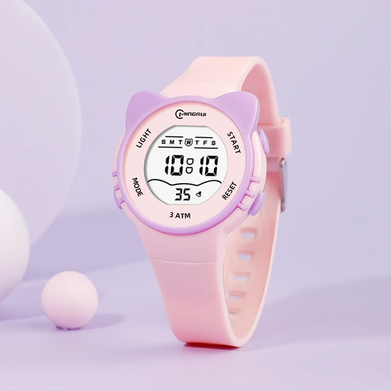 

Children Watch Waterproof Cartoon Digital Watch for Girls Boys Pink LCD Electronic Sport Kid Watches Alarm Clocks Gifts