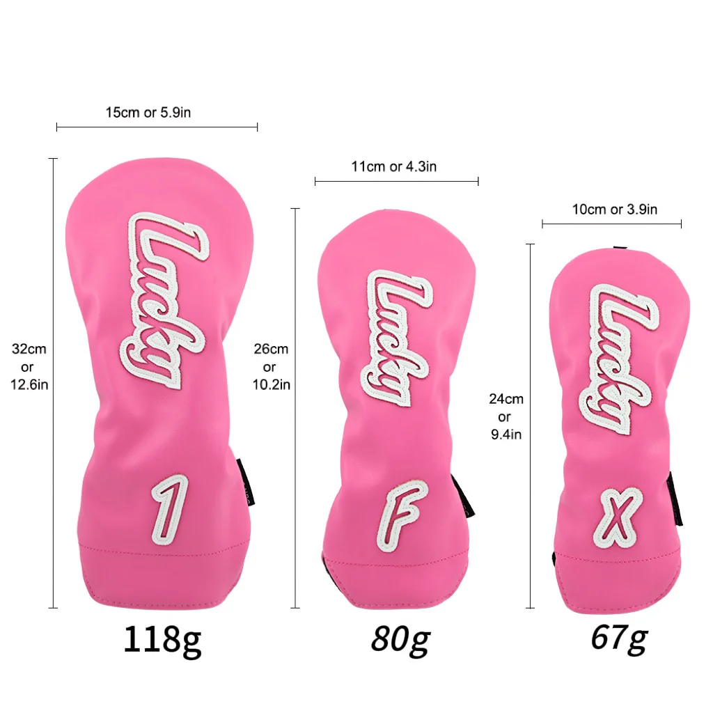 1pc golf club head covers, 'LUCKY' pattern, cute style golf head covers for woods and driver fairway wood head covers