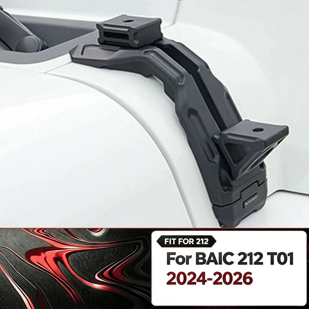 For BAIC 212 T01 2024-2026 Hood Light Bracket Explorer 01 A Pillar Antenna Mount No Drill Light Bar Bracket Off Road Accessories