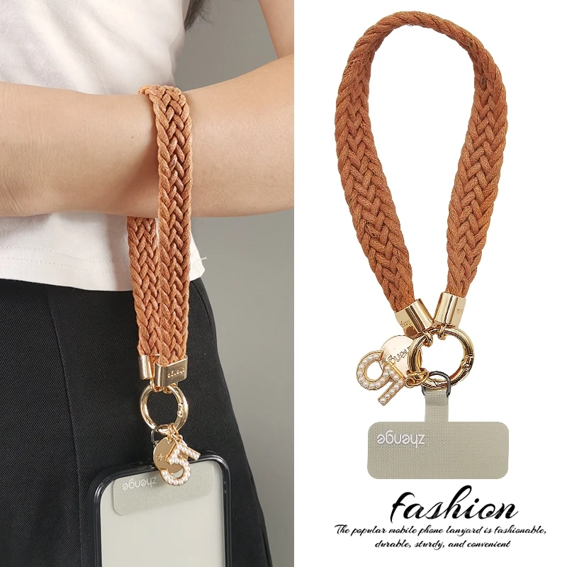 

Ремешок для мобильного телефона, небольшой ароматный стиль, плетеная веревка для запястья с хвостиком, короткая подвеска с защитой от падения, универсальный модный новый продукт