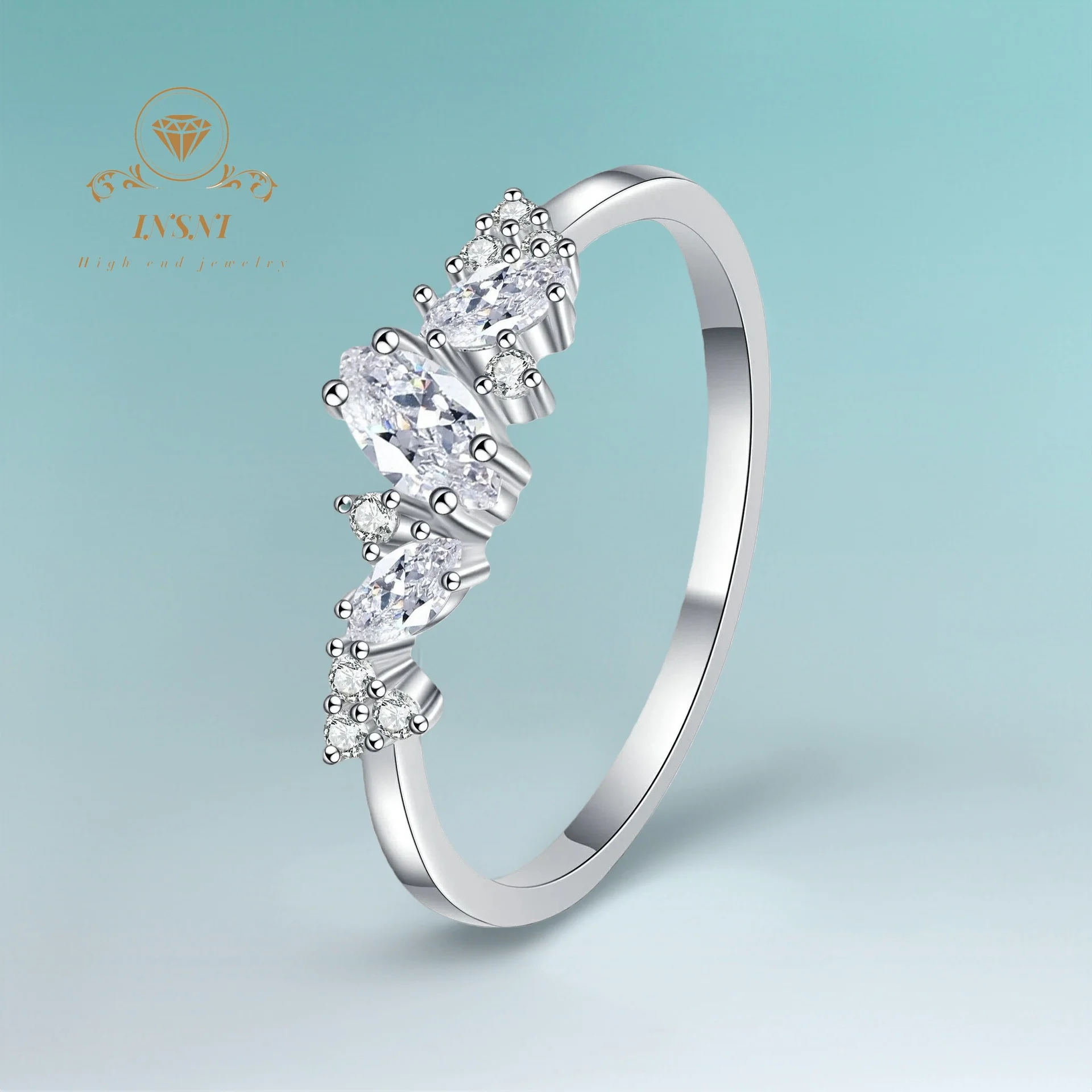 

Certified 1Ct D Color Horse Eye Moissanite Ring S925 Silver Contemporary Minimalist Valentine's Day Gift for Women Non-allergic