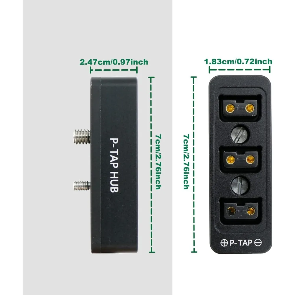 Alvin’s Cables D-tap Splitter P-Tap HUB Cable Dtap Male to Three Port D tap Female Splitter Cable with Screw Threads for ARRI
