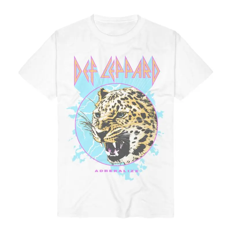 Camiseta branca da banda Def Leppard, camiseta gráfica de algodão, masculina, feminina, verão, streetwear