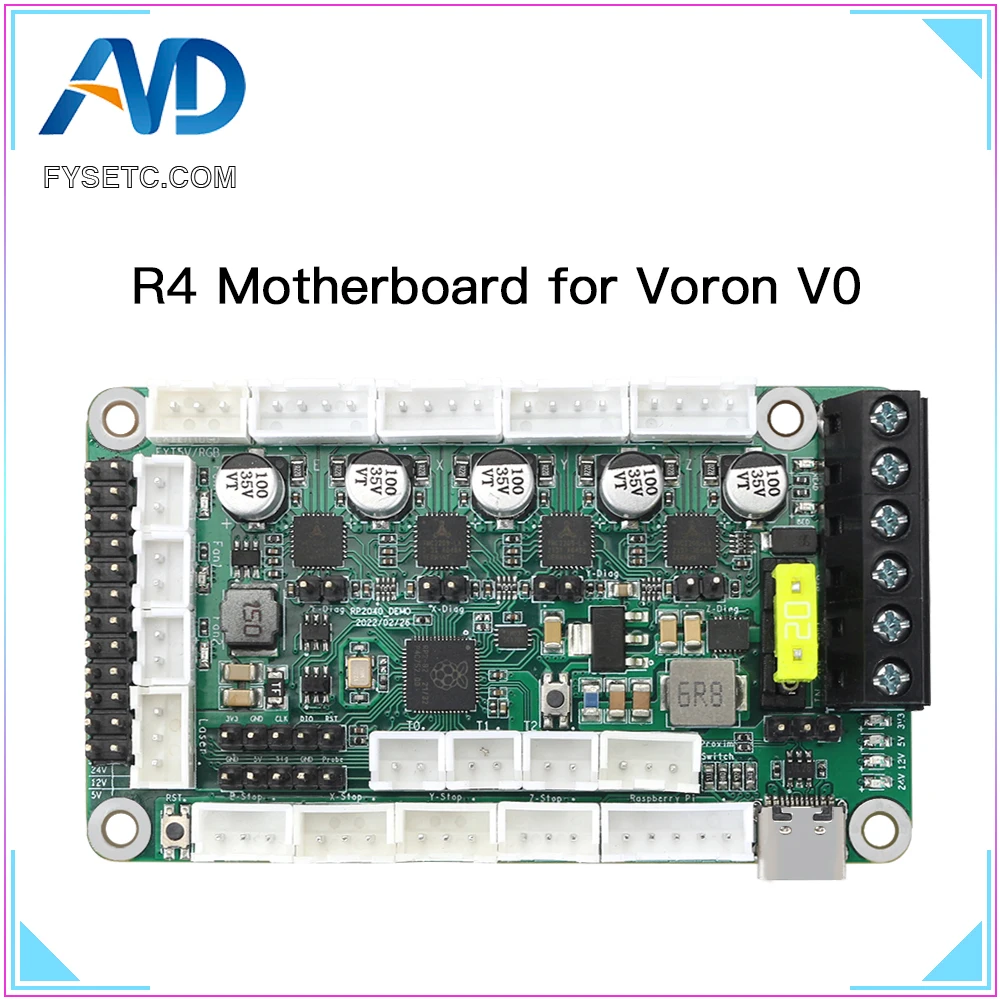 

Детали 3D-принтера материнской платы FYSETC R4, простая установка для 3D-принтера Voron V0 с драйверами Tmc2209